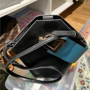 Danse Lente black and blue bucket bag